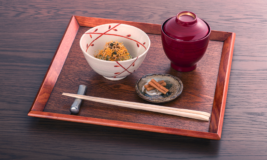 春菜飯（自家製唐墨・ちりめん山椒を添えて）