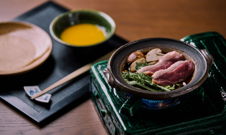 四の膳 - 倭鴨と松茸のすき焼き